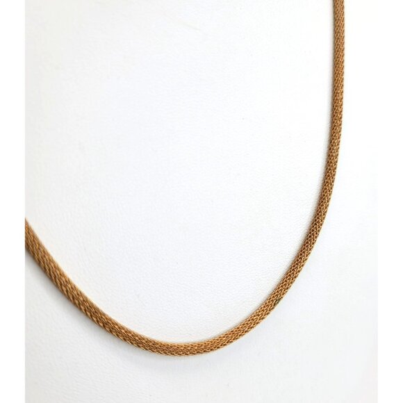 Vintage Gold Tone Necklace Hollow Round Mesh Chain 18" with 2" Extender CT7 - Picture 5 of 5